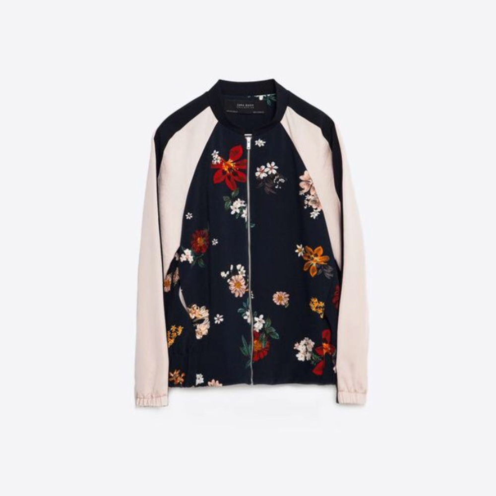 Zara floral bomber jacket